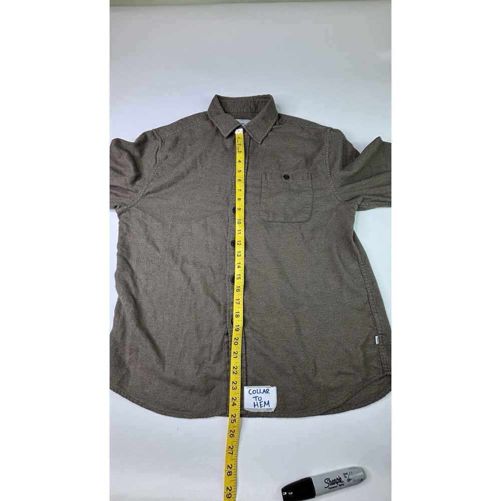 Katin Mens Flannel Shirt Medium Brown Long Sleeve Cotton Button Up A10-882 - Picture 7 of 9